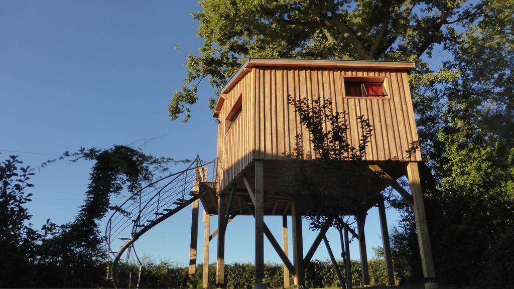 La Cabane Perchee Du Faucon Frechou-Frechet Eksteriør billede